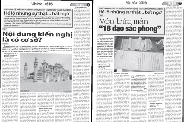 Xung quanh việc khảo sát, nghiên cứu những hiện vật tại di tích Phủ Vân Cát( Nam Định): Hé lộ những sự thật... bất ngờ (Bài cuối): Không lẽ “nhắm mắt” làm ngơ ? - Anh 1