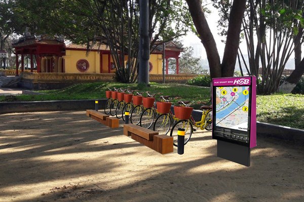 Huế triển khai dịch vụ xe đạp chia sẻ công cộng tại các điểm di tích và du lịch - Anh 1