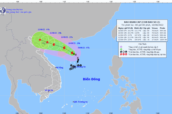 Bão số 2 giật cấp 11, cách Móng Cái (Quảng Ninh) khoảng 480km - Anh 1