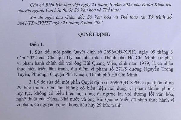 TP.HCM ban hành quyết định không tiêu hủy 29 bức tranh của họa sĩ Bùi Chát - Anh 1