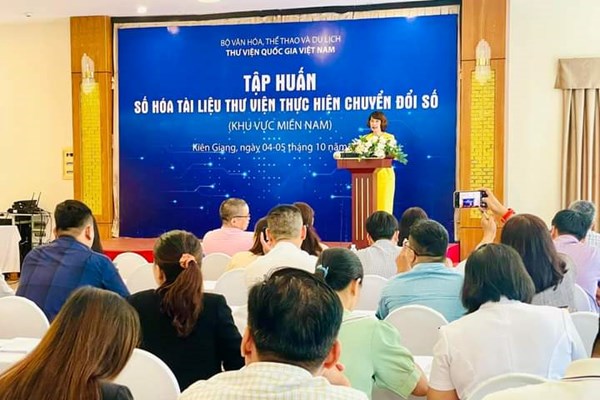 Tập huấn Số hóa tài liệu thư viện thực hiện chuyển đổi số tại Kiên Giang - Anh 1