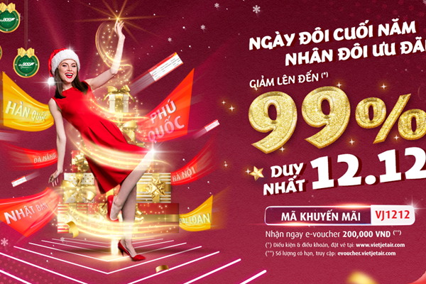 Đại tiệc quà đôi 12/12 từ Vietjet, ưu đãi lên đến 99% - Anh 1