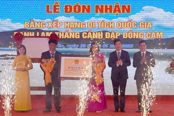 Danh lam thắng cảnh Đập Đồng Cam đón nhận Bằng xếp hạng di tích quốc gia - Anh 1