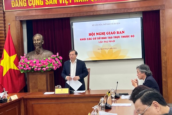 Hội nghị giao ban lần thứ nhất khối các cơ sở đào tạo trực thuộc Bộ VHTTDL: Nhìn thẳng vào những “điểm nghẽn” để tháo gỡ - Anh 1