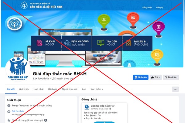 Tiếp tục xuất hiện Fanpage giả mạo BHXH Việt Nam để lừa đảo, chiếm đoạt tài sản - Anh 1