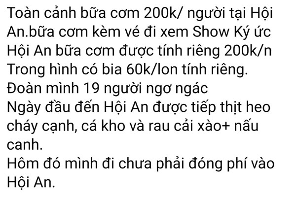 Bị tố suất ăn 200 nghìn đồng/người nhưng chỉ có tô canh và vài miếng thịt, nhà hàng ở Hội An nói gì? - Anh 1