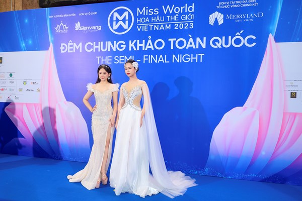 Hoa hậu Bella Vũ và người đẹp Thảo Vy cuốn hút trên thảm đỏ chung khảo Miss World Vietnam 2023 - Anh 1
