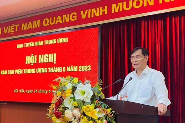 Ban Tuyên giáo Trung ương tổ chức Hội nghị báo cáo viên Trung ương tháng 6 năm 2023 - Anh 1