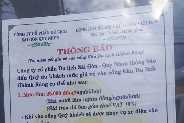 Bình Định “tuýt còi” việc bán vé vào cổng Khu du lịch Ghềnh Ráng - Anh 1
