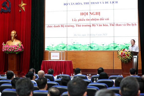Bộ VHTTDL tổ chức Hội nghị lấy phiếu tín nhiệm đối với chức danh Bộ trưởng, Thứ trưởng - Anh 1