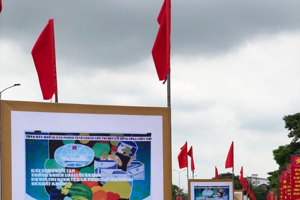 Tranh cổ động tấm lớn tuyên truyền thực hiện nếp sống văn minh, xây dựng môi trường văn hóa - Anh 5