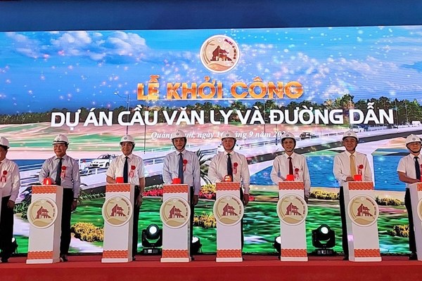 Quảng Nam khởi công xây dựng cầu và đường dẫn 575 tỉ đồng bắc qua sông Thu Bồn - Anh 1