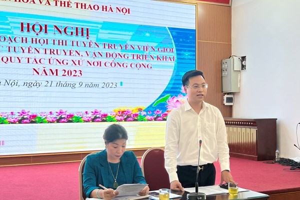 Hà Nội tổ chức Hội thi tuyên truyền viên giỏi trong vận động thực hiện Quy tắc ứng xử nơi công cộng - Anh 1