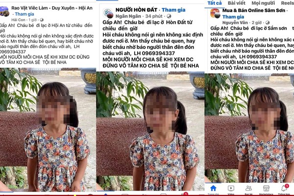 Bịa đặt thông tin “trẻ đi lạc” ở Hội An để “câu like” - Anh 1