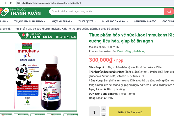 Thực phẩm bảo vệ sức khỏe Immukans vi phạm quy định về quảng cáo - Anh 1