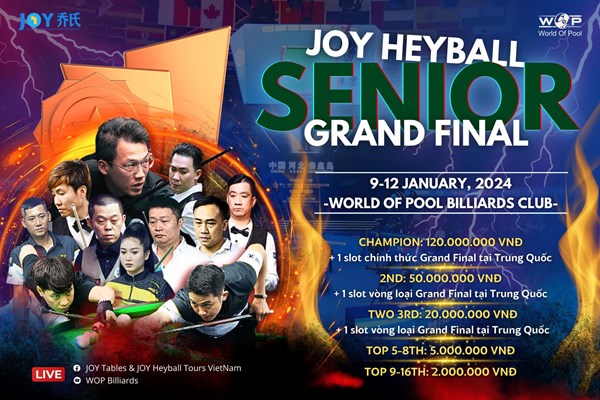Tiền thưởng “khủng” tại chặng quyết định giải Billiards Joy Heyball - Anh 1