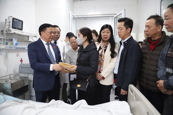 Bí thư Thành ủy Hà Nội động viên, hỗ trợ nạn nhân vụ cháy trên phố Hàng Lược - Anh 1