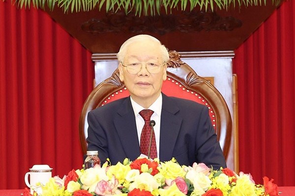Tổng Bí thư Nguyễn Phú Trọng điện đàm với Tổng thống Liên bang Nga Vladimir Putin - Anh 1