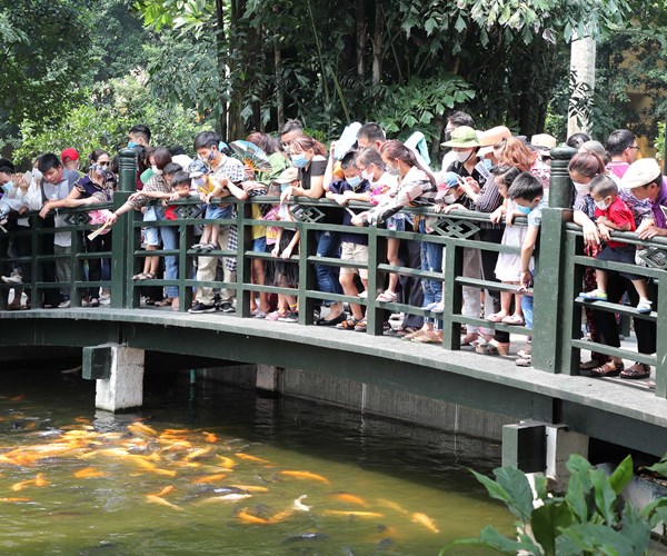 Hang van luot khach vao Lang vieng Bac, tham Khu Di tich Chu tich Ho Chi Minh - Anh 9