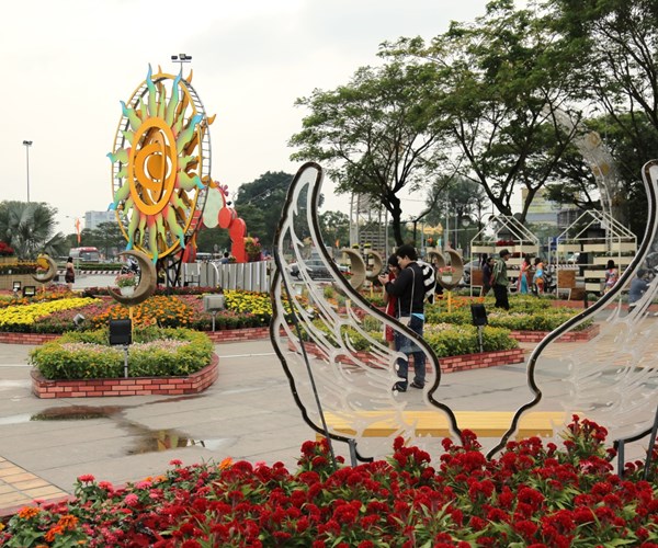 Người dân và du khách thích thú chiêm ngưỡng con đường hoa đẹp lạ bên sông Hàn - Anh 4