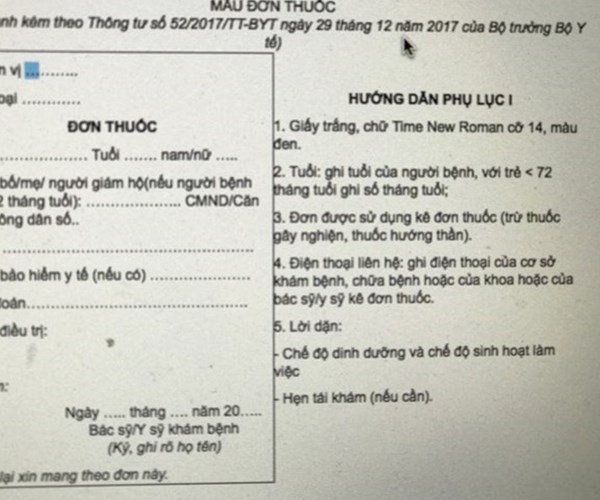 Từ 1.3, kê đơn thuốc cần xuất trình chứng mình nhân dân của bố hoặc mẹ - Anh 1