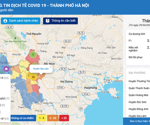 Hà Nội ra mắt Bản đồ thông tin dịch tễ phục vụ phòng chống Covid-19 - Anh 1