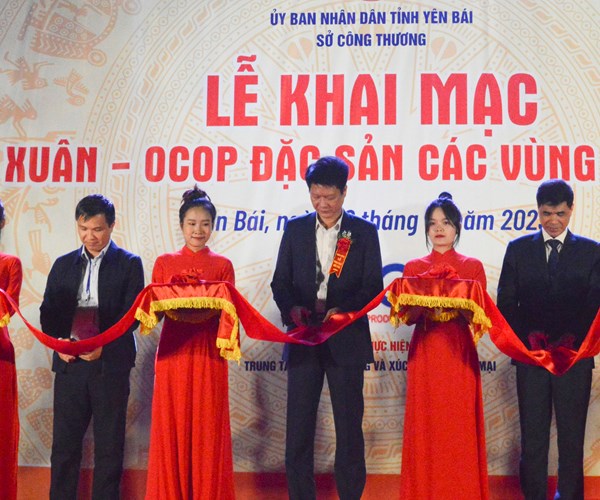 Yên Bái: Khai mạc Hội chợ Xuân - OCOP, đặc sản các vùng miền - Anh 1
