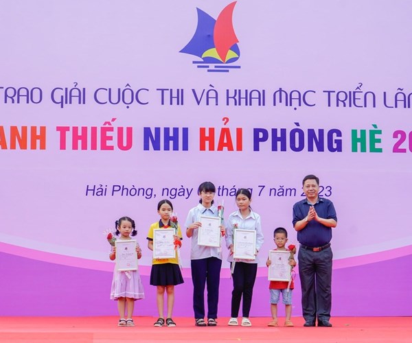 Hải Phòng: Triển lãm Cuộc thi vẽ tranh thiếu nhi hè 2023 - Anh 1