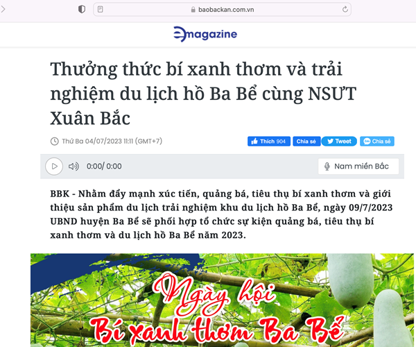 NSƯT Xuân Bắc chào bán bí xanh cho người dân Ba Bể - Anh 3