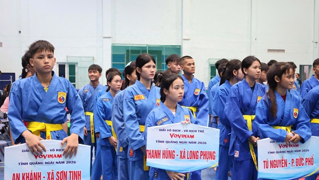 Gần 250 võ sinh tranh tài tại Giải Vô địch Vovinam Quảng Ngãi 2026