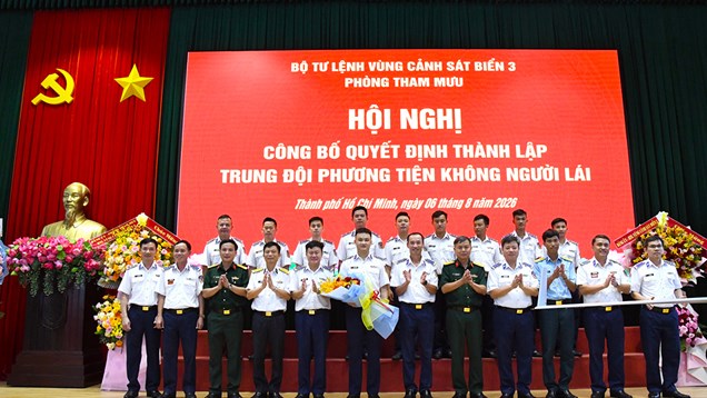 Thành lập Trung đội Phương tiện không người lái thuộc Vùng Cảnh sát biển 3