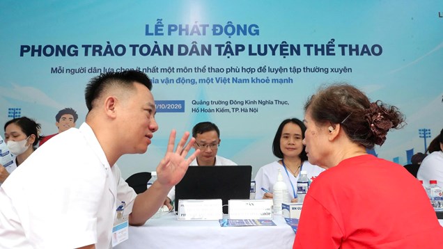 Kiểm tra sức khỏe, khám sàng lọc cho hơn 2.500 lượt người tại Lễ phát động phong trào toàn dân tập luyện thể thao