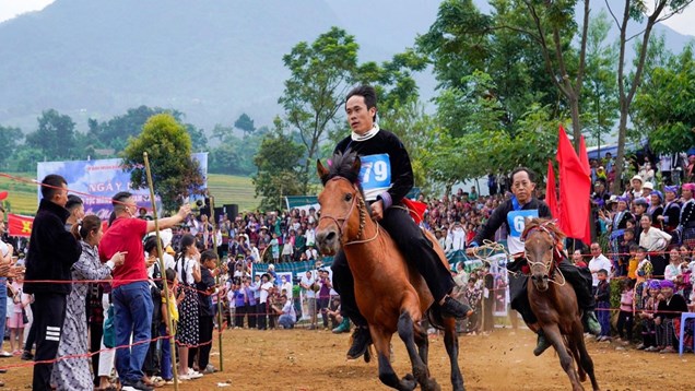 Lên rẻo cao Tả Lèng vui hội đua ngựa với đồng bào Mông