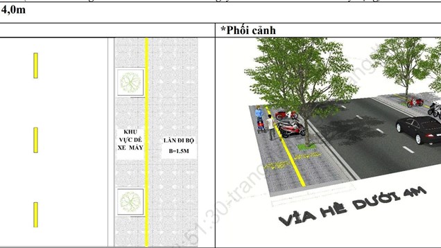 Hướng dẫn bố trí đỗ xe trên vỉa hè, lắp đặt biển hiệu đúng quy định