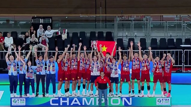 Đánh bại Thái Lan, tuyển bóng chuyền nam Việt Nam lần đầu Vô địch SEA V.Cup 