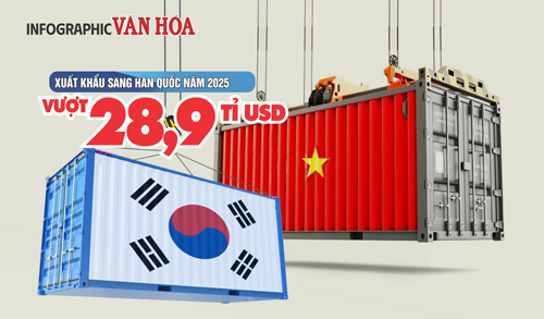 (Infographic) Xuất khẩu Việt Nam sang Hàn Quốc đạt 28,9 tỉ USD, điện tử tăng hơn 51%