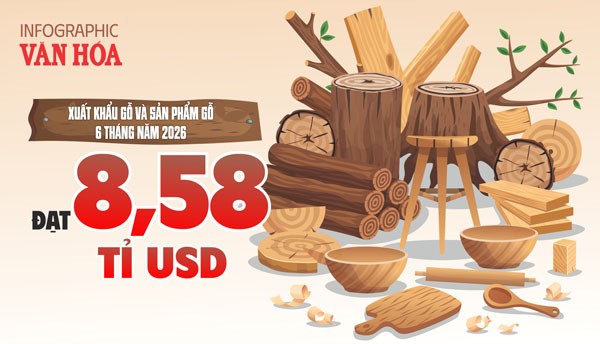 Xuất khẩu gỗ Việt Nam thu về 8,58 tỉ USD sau 6 tháng
