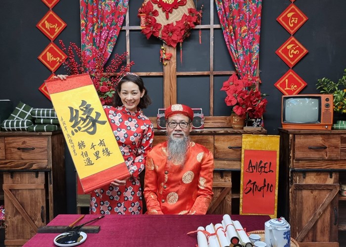 Hội chữ Xuân Nhâm Dần: Ông đồ cho chữ trên Zoom - Anh 3