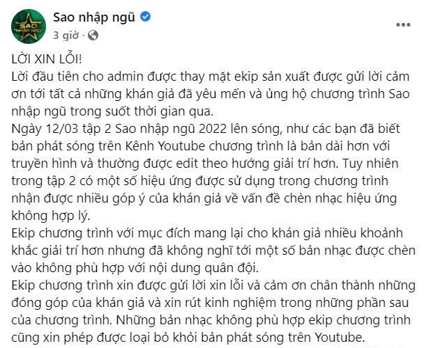 Nhà sản xuất “Sao nhập ngũ” xin lỗi khán giả - Anh 1