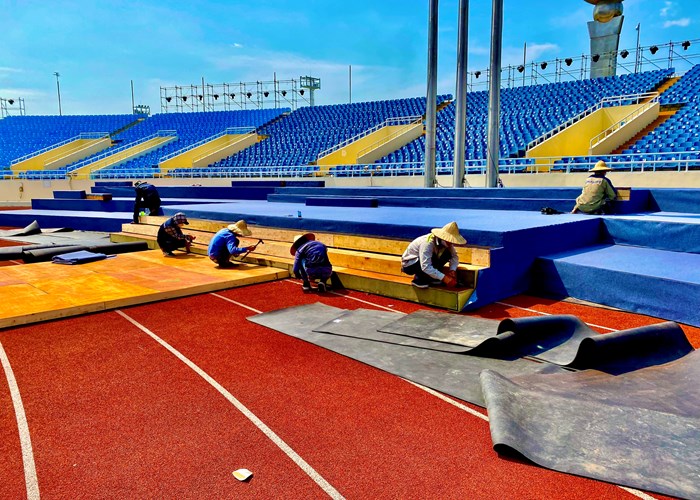 Lắp đặt sân khấu cho Lễ khai mạc SEA Games 31 - Anh 3