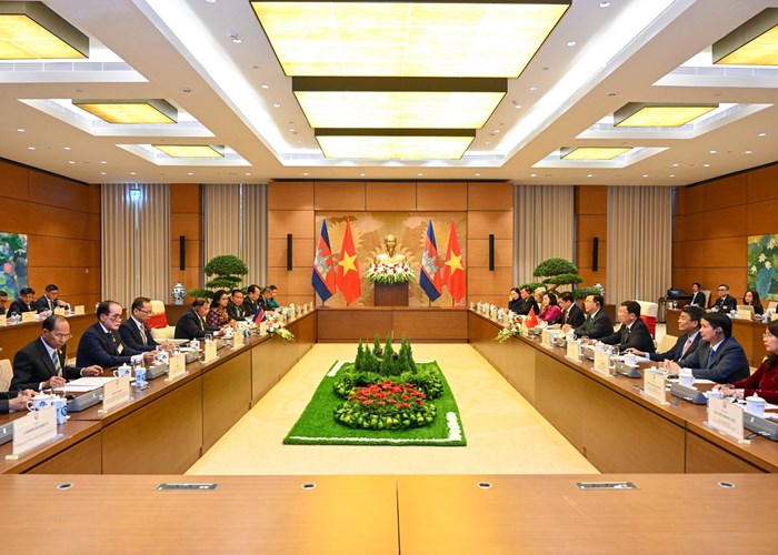Chủ tịch Quốc hội Vương Đình Huệ hội đàm với Chủ tịch Thượng viện Vương quốc Campuchia - Anh 4