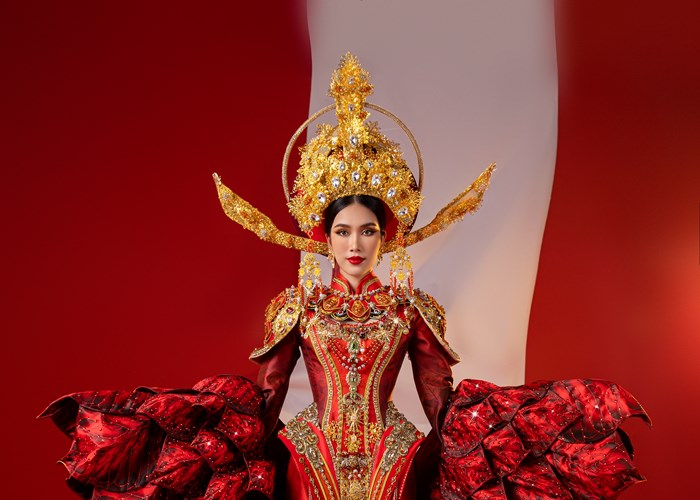 Phương Anh mang hình ảnh nữ trạng nguyên vào quốc phục dự thi Miss International 2022 - Anh 1