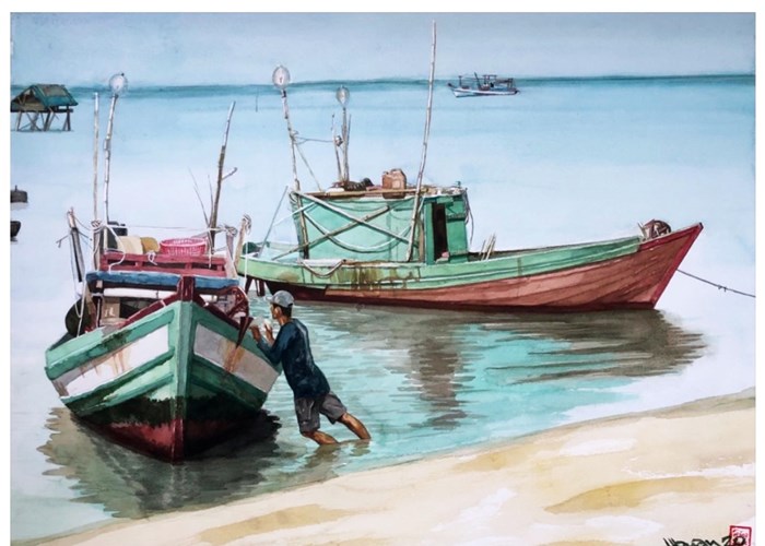 Đậm chất sông nước trong triển lãm tranh “Ngày nắng” - Anh 3