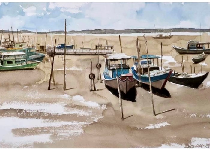 Đậm chất sông nước trong triển lãm tranh “Ngày nắng” - Anh 1