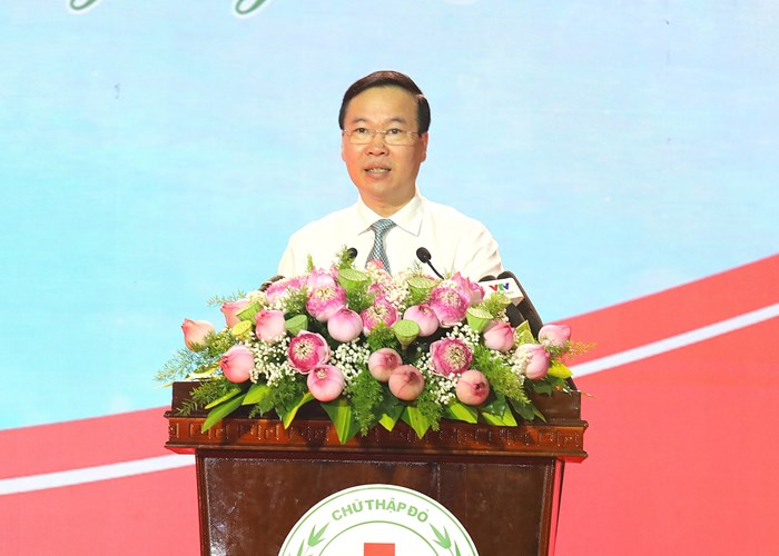 Chủ tịch nước Võ Văn Thưởng dự Lễ phát động Tháng nhân đạo năm 2023 tại Cần Thơ - Anh 1