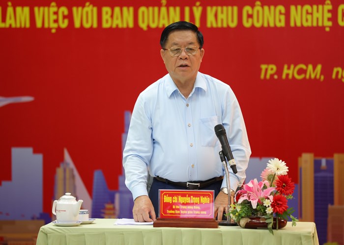 Đoàn công tác Ban Tuyên giáo Trung ương làm việc với Khu Công nghệ cao TP.HCM - Anh 1