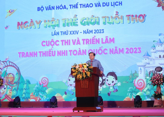 Trao giải thưởng cuộc thi và khai mạc triển lãm Tranh thiếu nhi toàn quốc năm 2023 - Anh 2