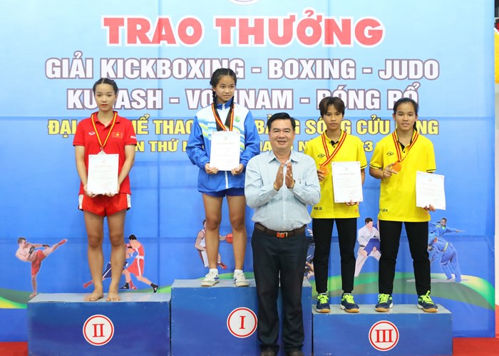 Hậu Giang đạt giải nhất toàn đoàn môn Kickboxing tại Đại hội Thể thao ĐBSCL 2023 - Anh 1