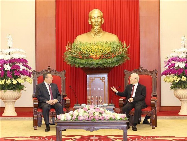 Tổng Bí thư Nguyễn Phú Trọng tiếp Trưởng Ban Liên lạc Đối ngoại Trung ương Đảng Cộng sản Trung Quốc - Anh 1