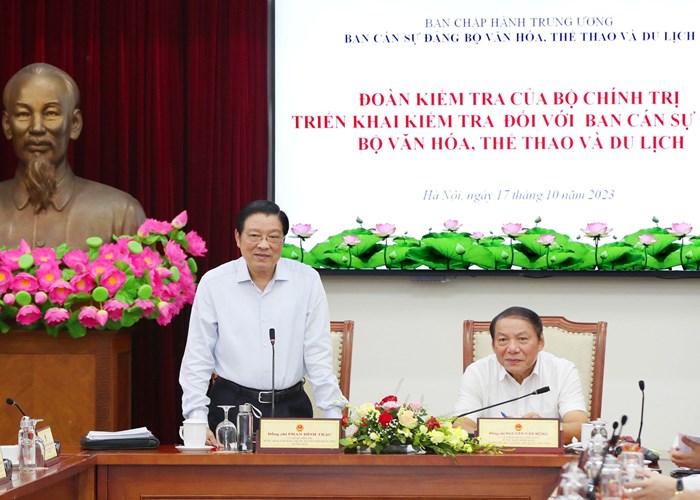 Đoàn kiểm tra của Bộ Chính trị: Ghi nhận những cố gắng, nỗ lực của Ban cán sự Đảng Bộ VHTTDL - Anh 1
